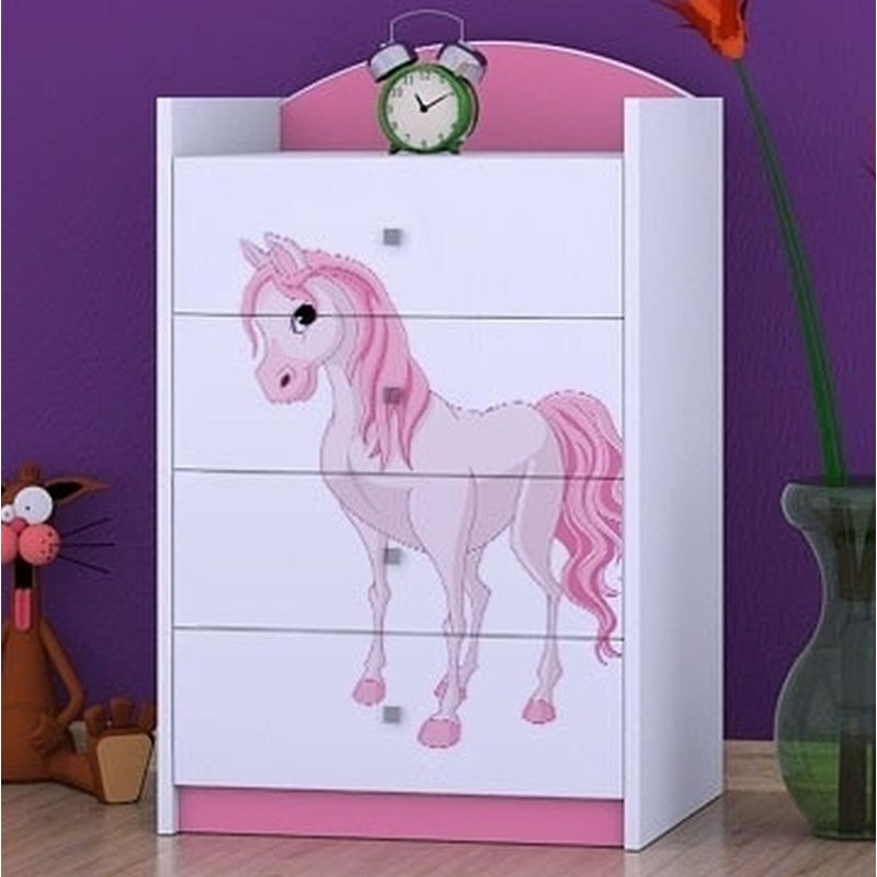 Noles 4 Drawer Chest, Pink