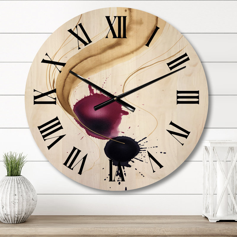 Horloge murale en bois massif Anaelise, Moyenne