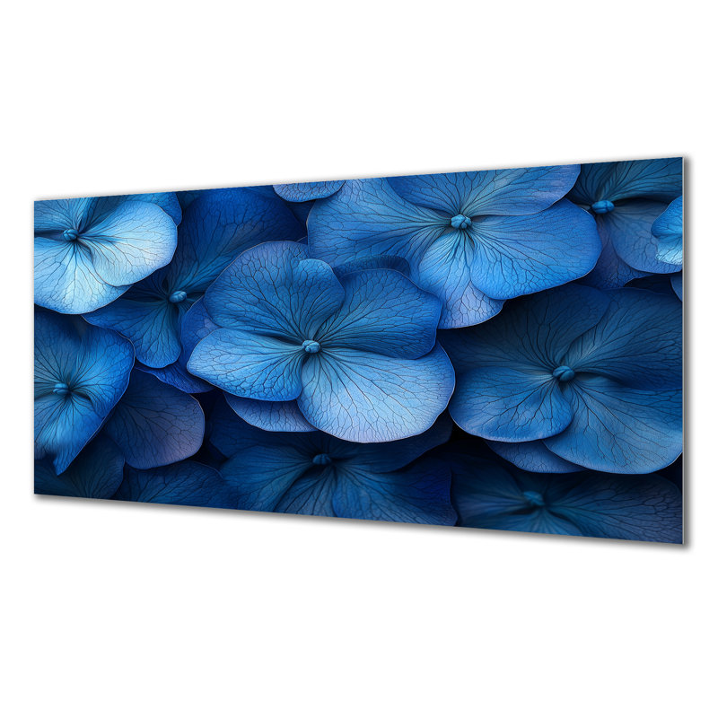 «Blue Ocean Petals», art mural, H 28 po x l 60 po