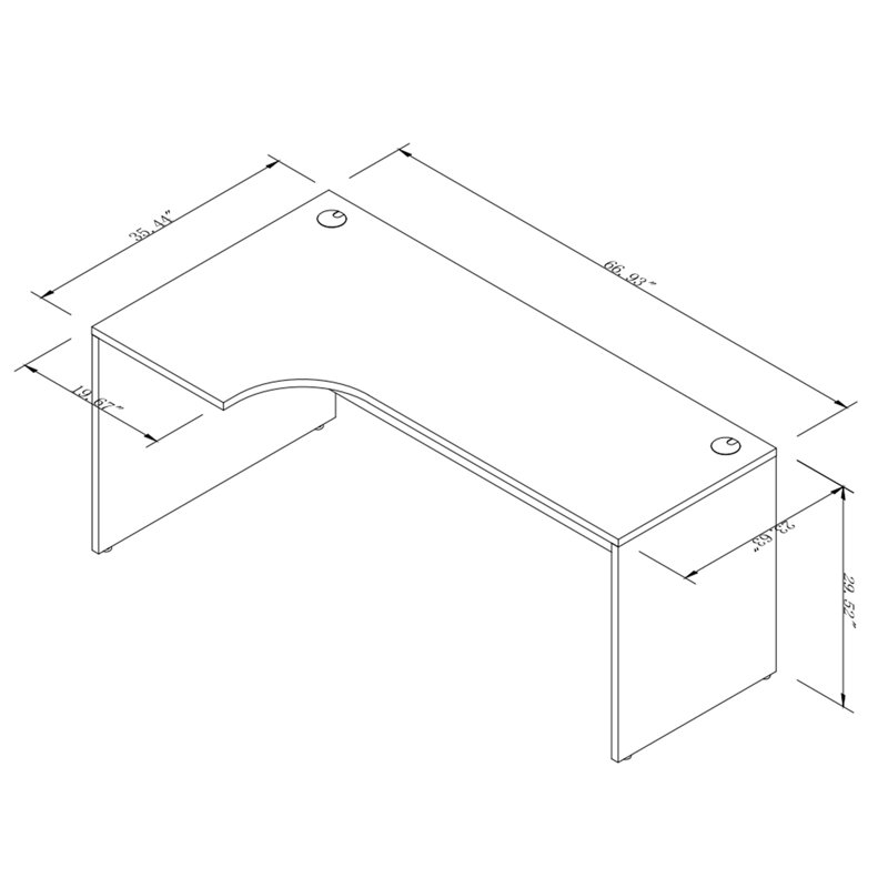 Left Handed Corner Desk, Gray