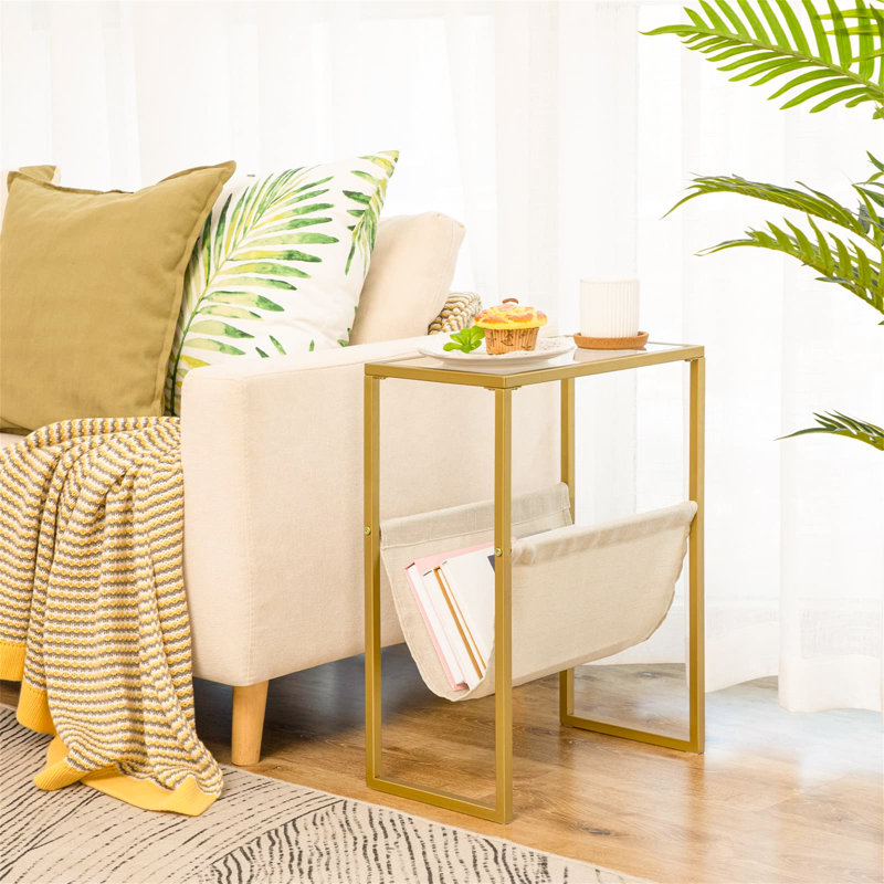 Agamjit 40cm W Iron Bedside Table