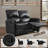 PU Leather Upholstered Manual Reclining Loveseat Sofa-1788874458