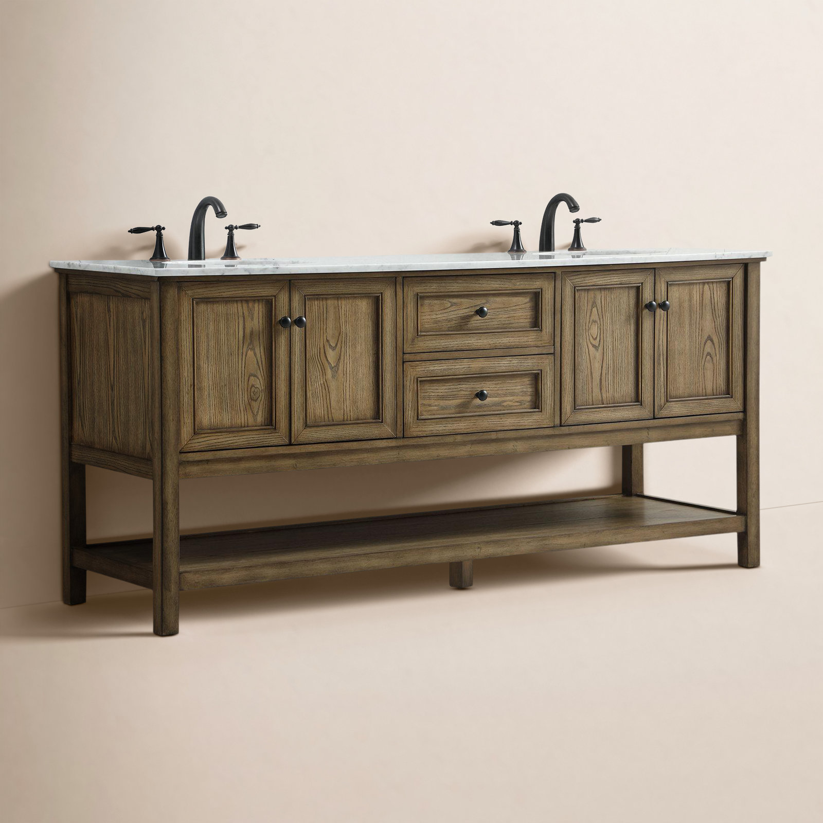 Bonsai 72'' Double Bathroom Vanity, Driftwood
