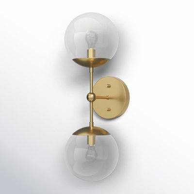 Barnhill 2 Light Glass Steel Dimmable Armed Sconce