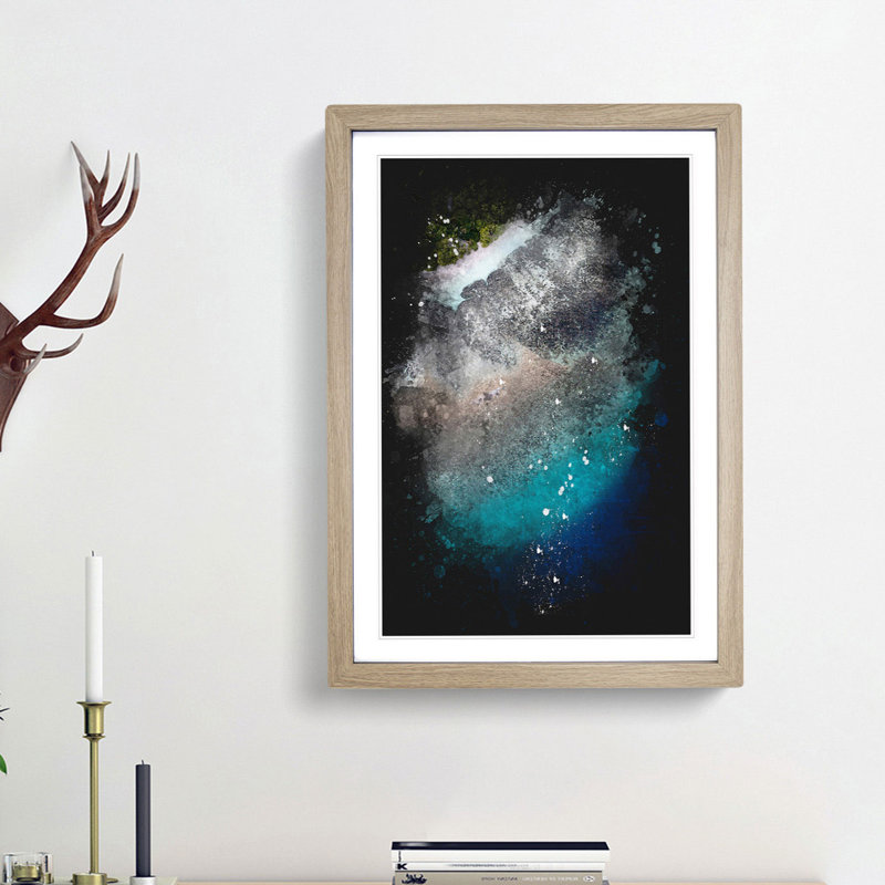 Adugovaa Magu in Kihaadhoo Maldives - Picture Frame Painting Print, 63cm H x 45cm W x 2cm D, Oak Framed