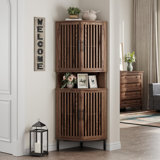68.3" Tall Corner Cabinet With 5 Adjustable Shelves