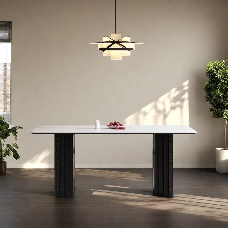 Table de salle à manger rectangulaire moderne haut de gamme, H 29,52 po x L 70,86 po x l 35,43 po