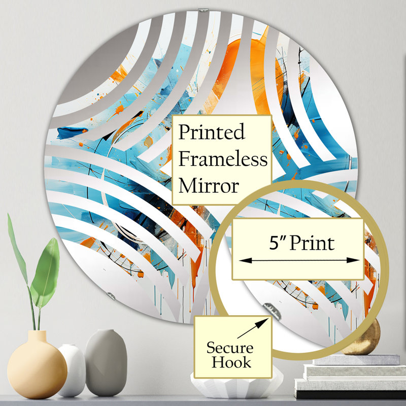 Collage Fusion VI - Cercle de miroir décoratif Baptist Fan, 23,6 po x 23,6 po