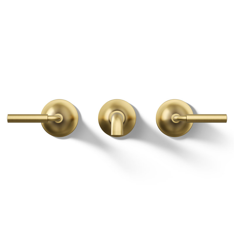 Tone Wall-Mount Bathroom Sink Faucet Trim, Vibrant Brushed Moderne Brass