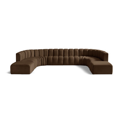 Hurlburt Upholstered Curved Sectional with Ottoman Reversible