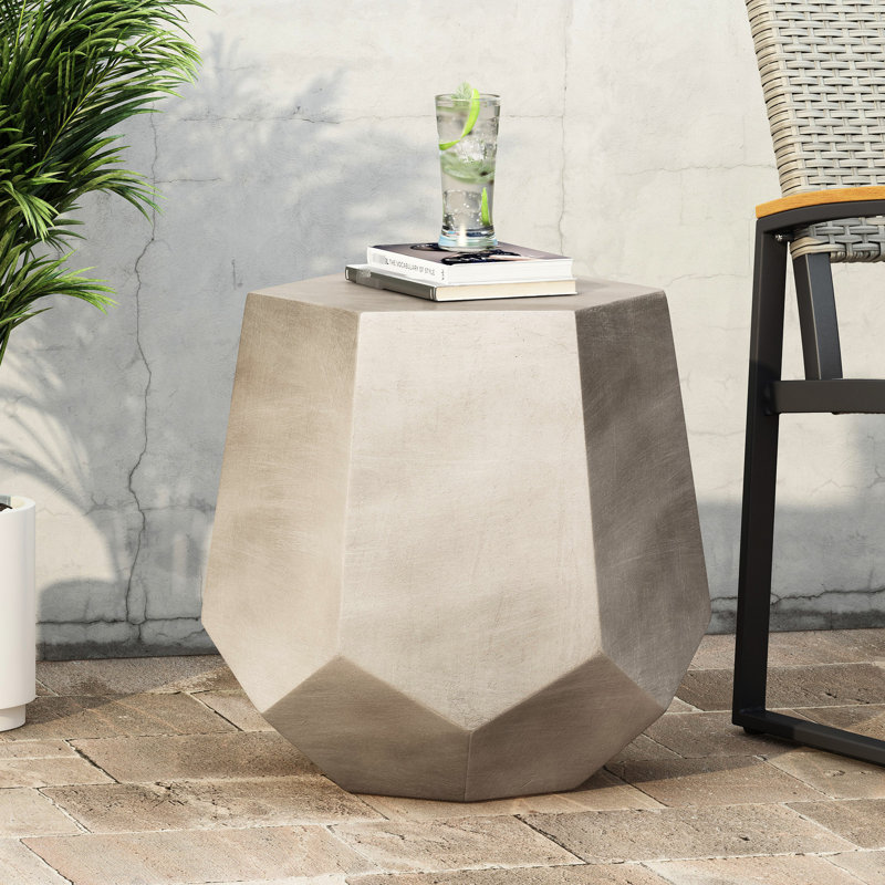 Table d'appoint d'extérieur en béton gris - et console élégante et pratique