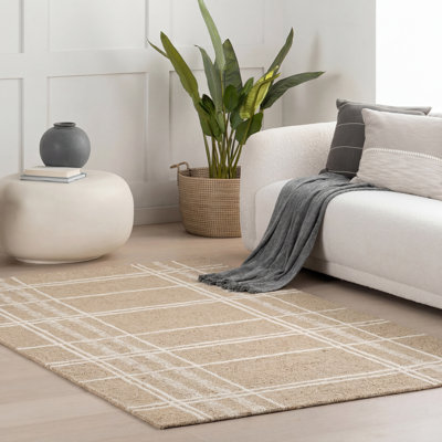 Tapis en laine à carreaux Vivica