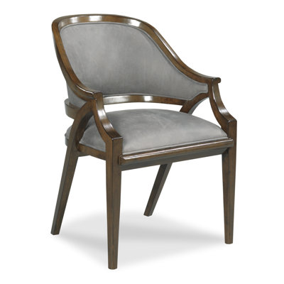 Belmont Leather Upholstered Arm Chair in Gray