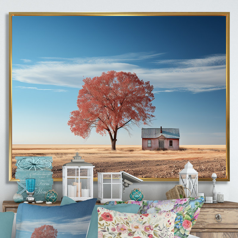 Prairie Panorama, impression sur toile, H 12 po x l 20 po x P 1 po, Cadre flottant doré