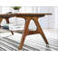 Table basse Mid-Century moderne en bois avec tablette