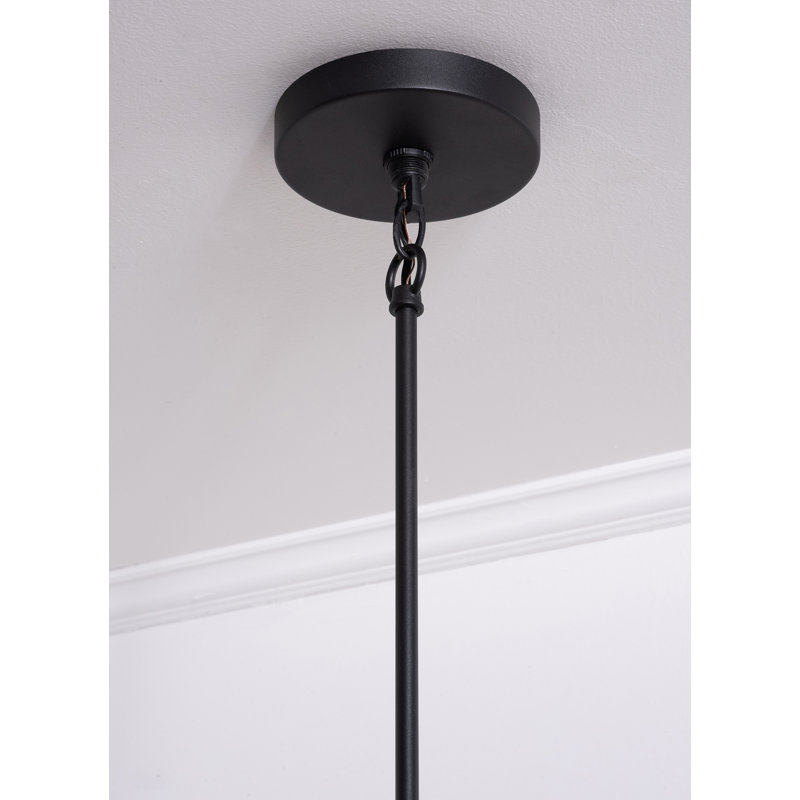 Luminaire suspendu Woodvale - 18 po, Blanc / argent, Noir