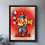 Black Framed Vintage Clown fish dressed in clown costumes Wall Art Retro Style Framed Prints-658633047