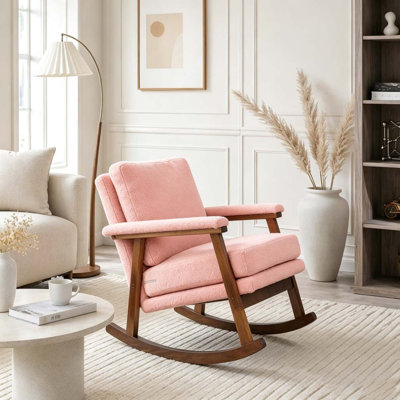Chaise d'appoint moderne, chaise berçante avec structure en bois
