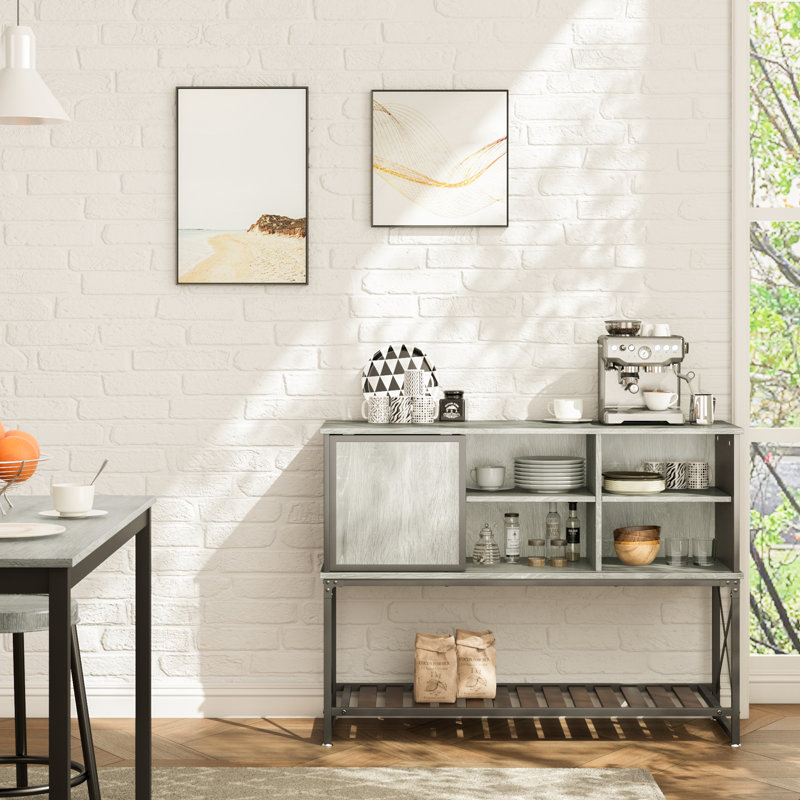 Table à bout large 44,13 po Lanie, Chêne gris clair rétro
