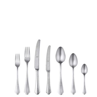 Ensemble de couverts Dolce Vita avec couteaux H / H - 42 pièces - Étain