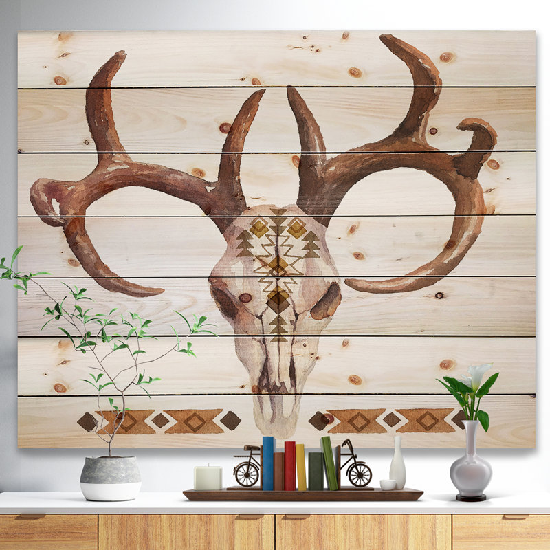 « real cerf antler », impression, H 36 po x l 46 po x P 1,5 po, Bois