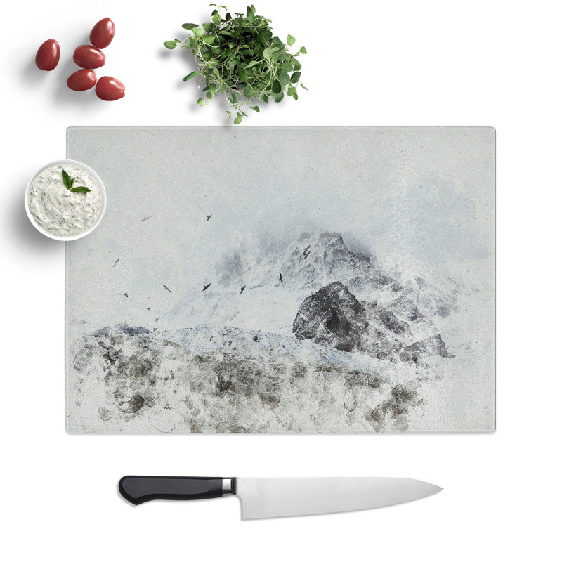 A Flock of Birds Watercolour Chopping Board, 0.4cm H x 20cm W x 28.5cm L