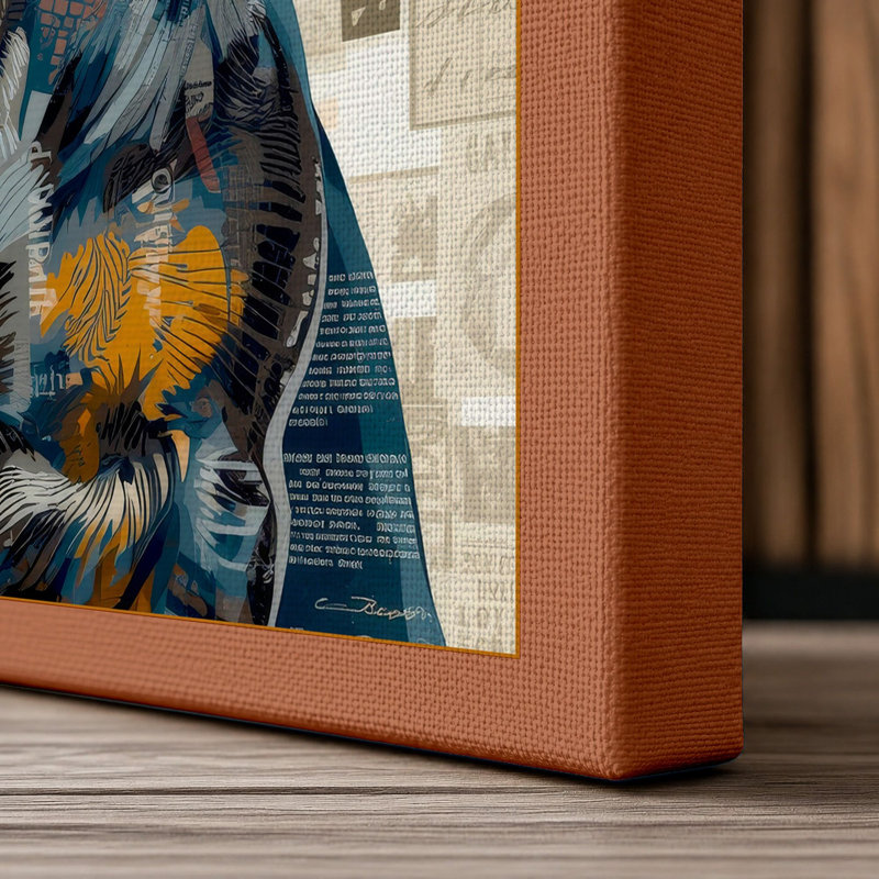 Alert Hound Eclectic - Wrapped Canvas, 30x20 - 76.2 x 50.8 cm, Terracotta Border