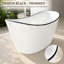 Baignoire de 51 po x 27 po en acrylique moderne autoportante, baignoire de trempage à bordure noire avec dossier double incliné, capacité de 37 gallons et ensemble de bonde