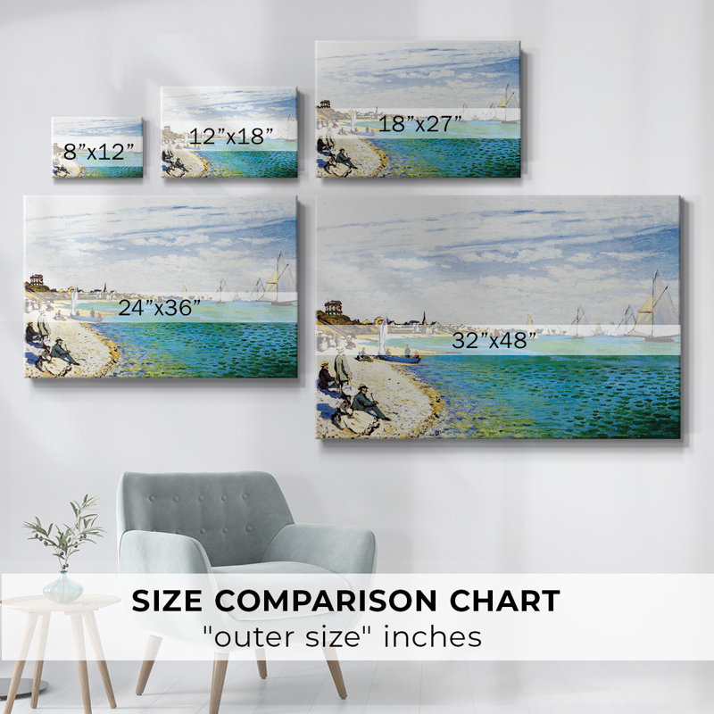 «Regatta at Saint Adresse» par Monet-Gallery, toile tendue, H 12 po x l 18 po