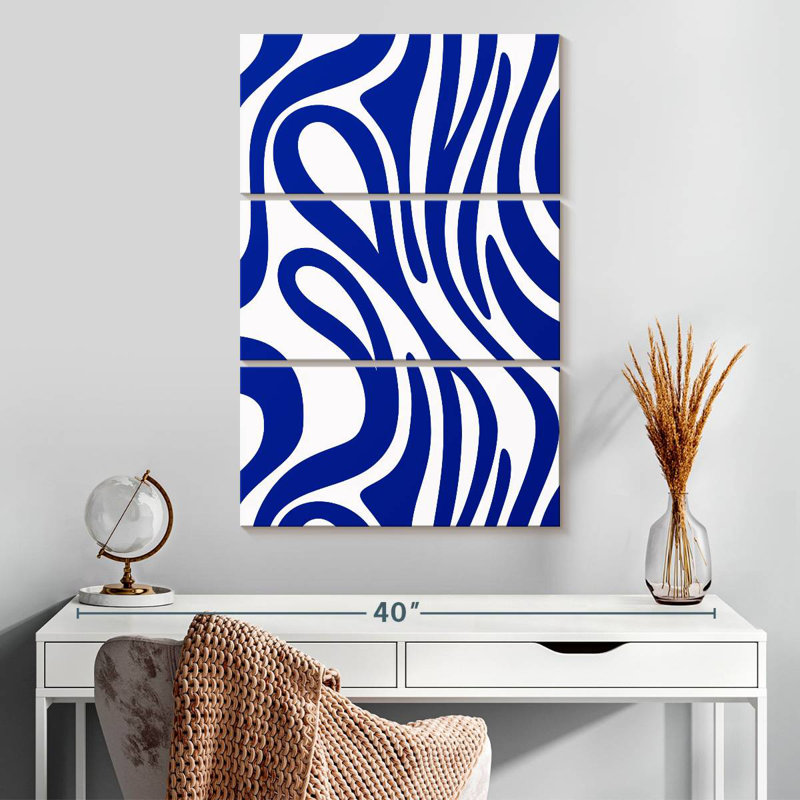 Avery Navy Blue Swirl Pattern, 32" H x 20" W