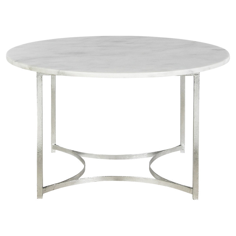Table basse Web Frame, Feuille d'argent, Marbre de Carrare