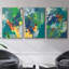 Impression tropicale encadrée sur toile 3 pièces-91886868-91886866