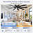 62"/72 Ceiling Fan with Light,Reversible DC Motor,3-Color-Temp LED,Remote Control-128991768-128991771