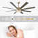 72" 6-Blade Reversible Ceiling Fan With LED Lights And Remote Control, 6-Speed, Timer Setting Quiet DC Motor