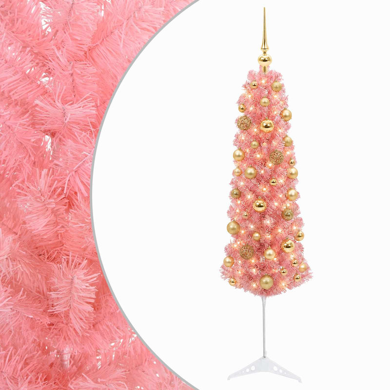 Christmas Tree, 120 cm, with LEDs & gold/bronze balls