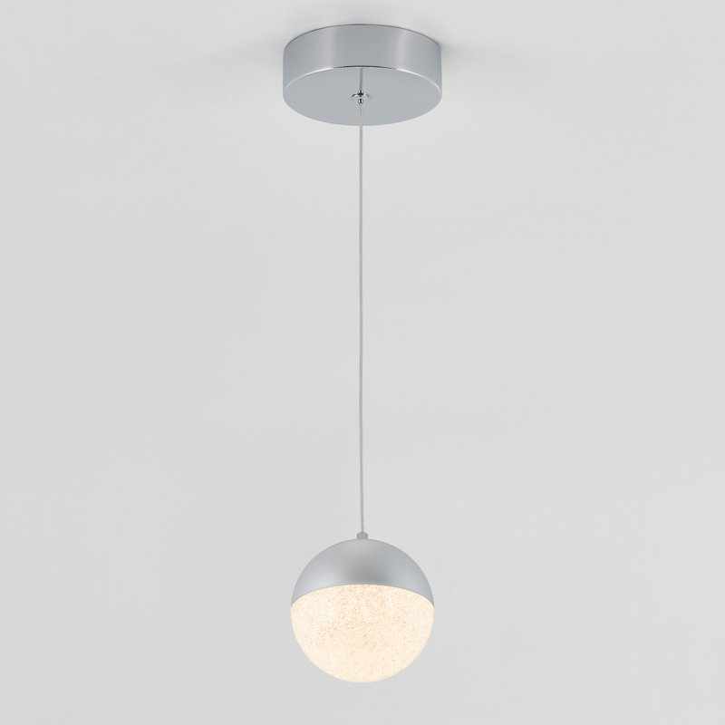 Chrome Globe LED Pendant Light with Glass Diffuser