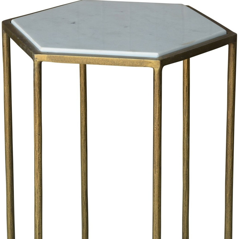 Table de bout haute en fer à pieds croisés