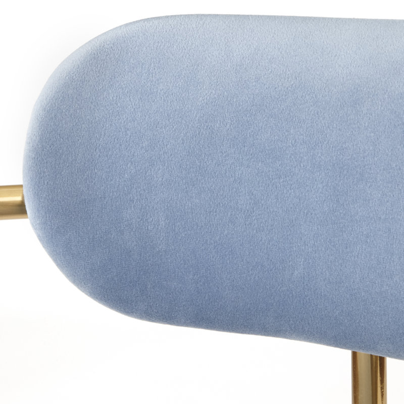 Chaise avec accoudoirs Carrigan, Bleu clair