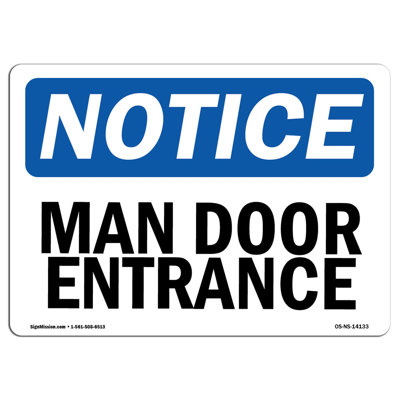 Osha Notice Man Door Entrance Sign