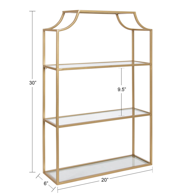 Turgut 4-Tiered Metal Accent Shelf, Gold