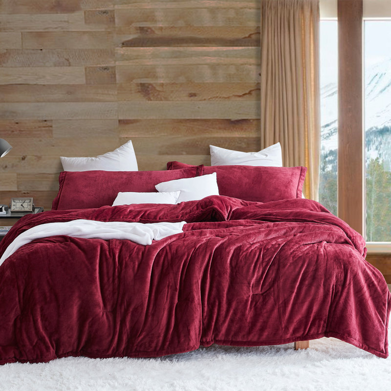 Touchy Feely Coma Inducer Microvelvet Oversized Comforter Set, King Comforter + 2 King Shams, Gray