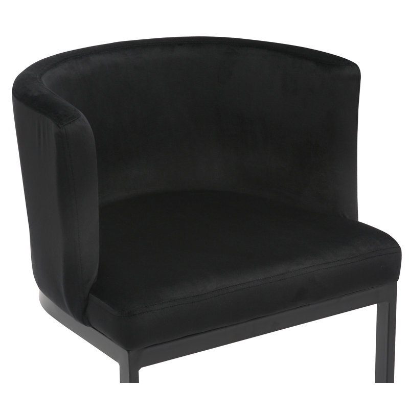 Adelaid Upholstered Counter Stool with Metal Frame, Black