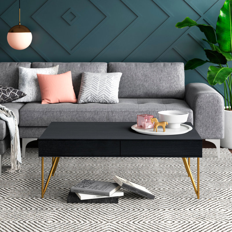 Table basse avec rangement Lutwin, Noir