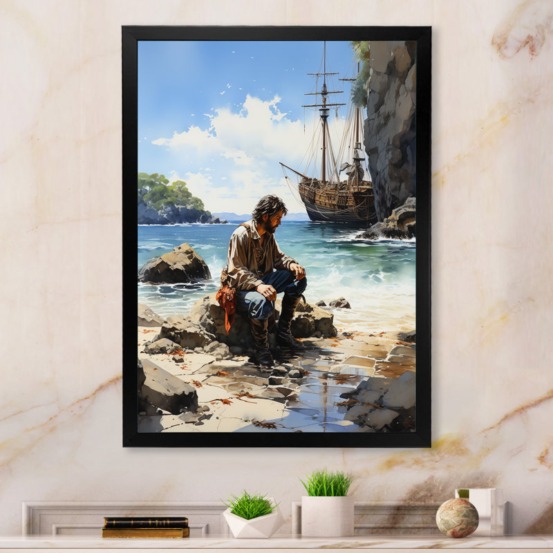 «Pirate Lament - Pirate», reproduction sur toile, Cadre photo noir, H 20 po x l 12 po x P 1 po