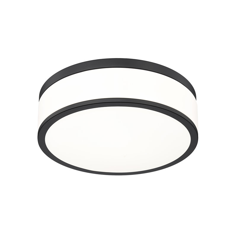Plafonnier encastré 1 lumière Cispus, H 3,5 po x l 12 po x P 12 po, Noir mat / Or