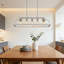 Luminaire suspendu linéaire à 5 lumières pour îlot de cuisine et salle à manger, plafonnier industriel rustique avec finition en nickel brossé, base E26, installation facile