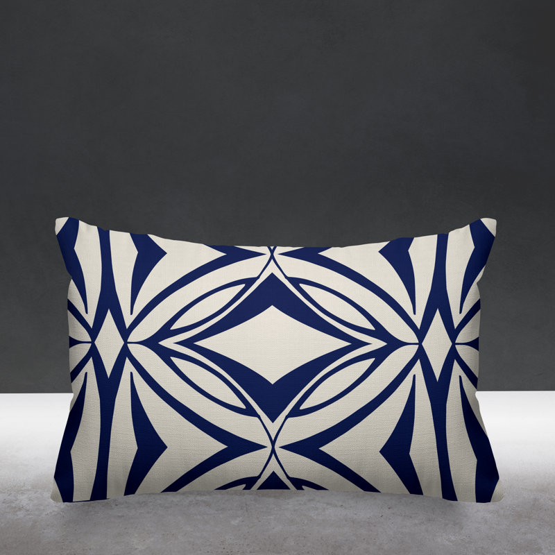 Coussin décoratif intérieur / extérieur Eamon, Bleu marine