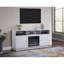 Meuble télé avec foyer 70 po, éclairage DEL, armoires, tablettes Ambrogio-649841054