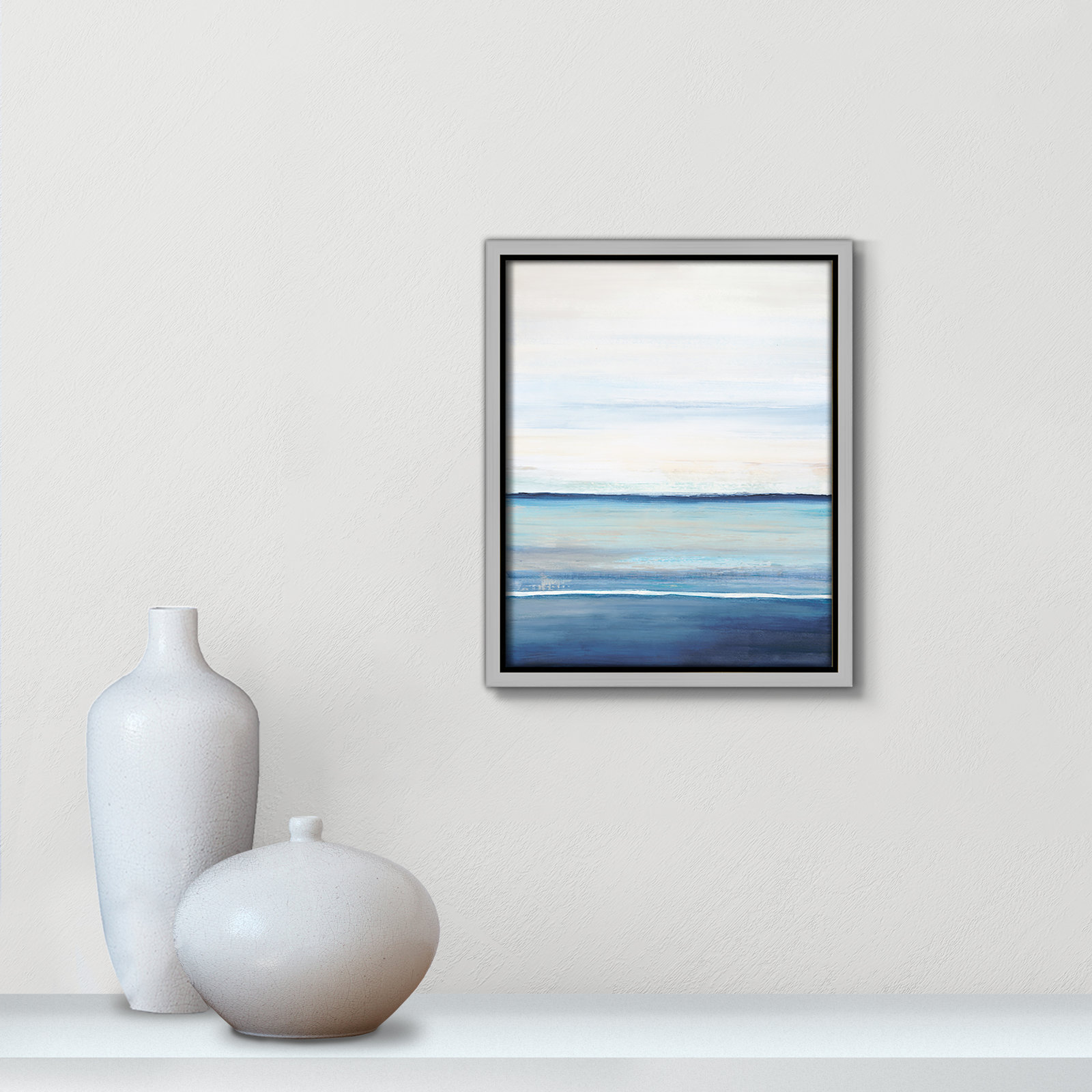 Emmit "Distant Whispers" Print by Filippo Ioco, 11.5" H x 9.5" W x 2" D, Silver Framed Canvas