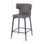 28 tabourets de bar à hauteur de comptoir de 28 po, de 2 chaises grises modernes avec repose-pieds en cuir de polyuréthane et métal rembourrés de mousse pour tabourets de 28 po (2), rembourrés et pratiques